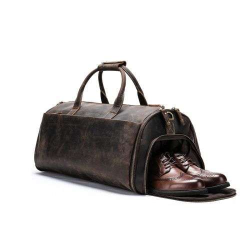 Brown Leather Suit Garment Bag