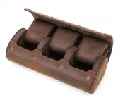 BROWN-GENUINE-LEATHER-3-WATCH-ROLL