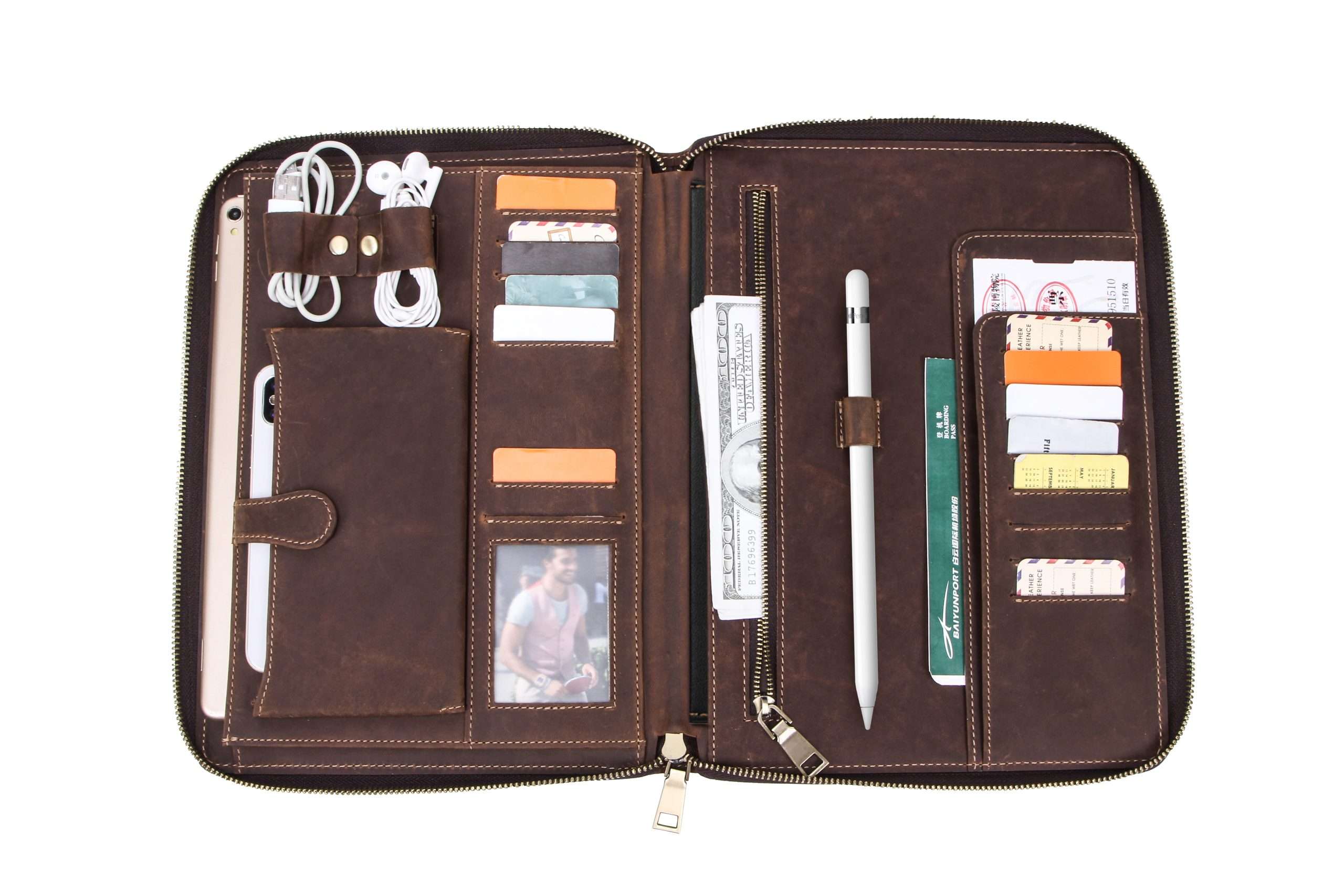 Genuine Leather Portfolio and IPad Case - Image 2