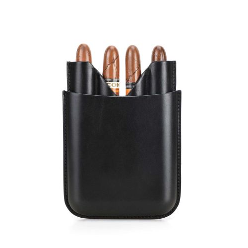 black leather cigar case